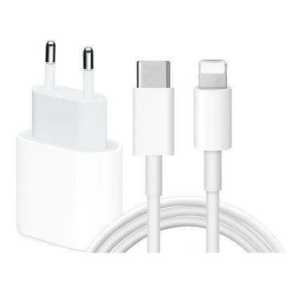 2pcs Fast Charger with USB-C to Lightning Adapter 20W, 2m Cable White V1237-ZY-506-0312