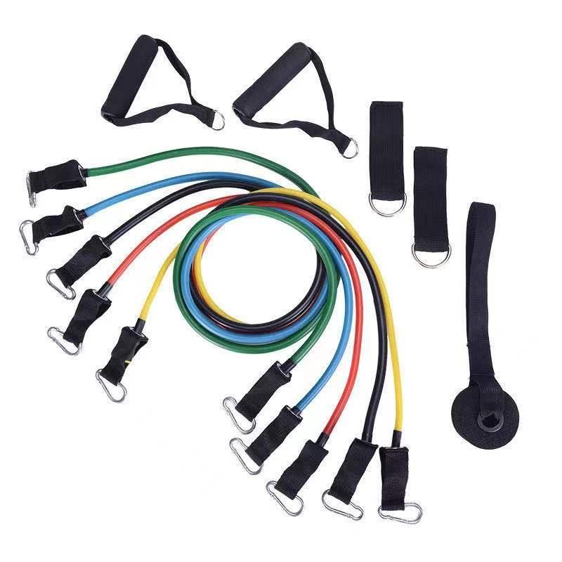 11-Piece Resistance Bands Set for Yoga and Rehab, MultiColor V1237-ZY-506-0323