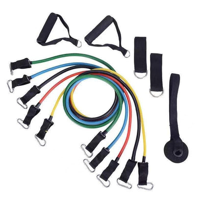 11-Piece Resistance Bands Set for Yoga and Rehab, MultiColor V1237-ZY-506-0323