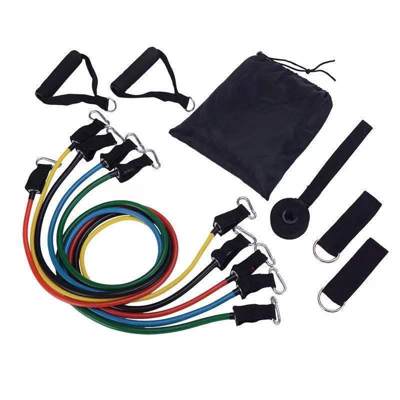 11-Piece Resistance Bands Set for Yoga and Rehab, MultiColor V1237-ZY-506-0323