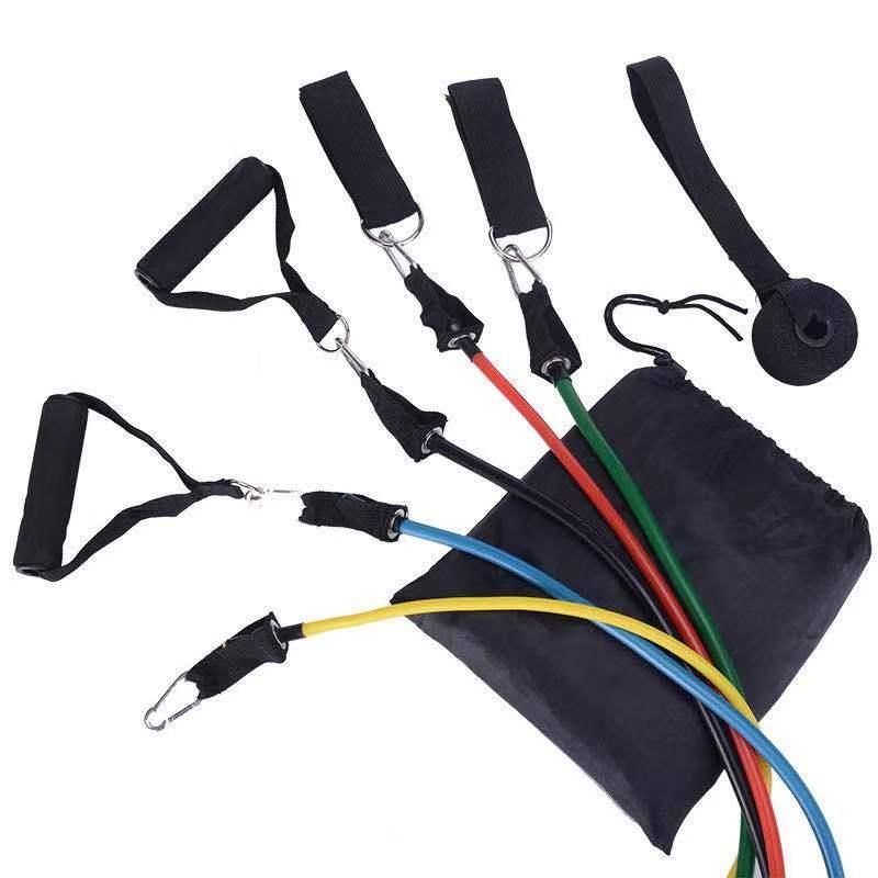 11-Piece Resistance Bands Set for Yoga and Rehab, MultiColor V1237-ZY-506-0323
