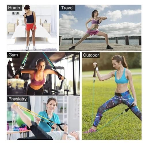 11-Piece Resistance Bands Set for Yoga and Rehab, MultiColor V1237-ZY-506-0323