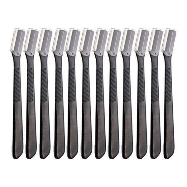 12 pcs Eyebrow Knives, Black V1237-ZY-506-0328