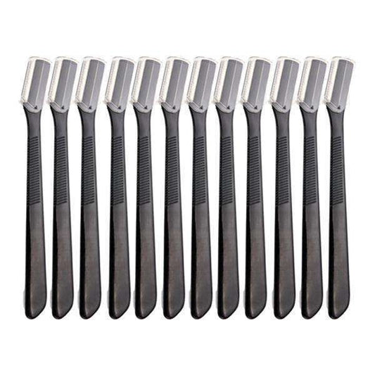 12 pcs Eyebrow Knives, Black V1237-ZY-506-0328