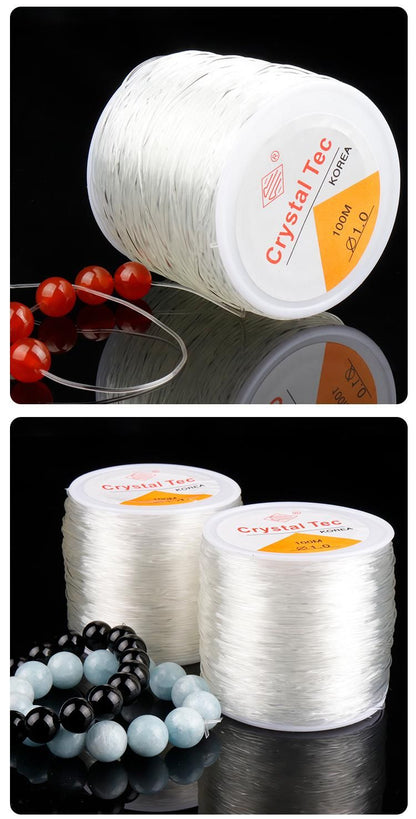 100m Transparent Elastic Jewelry Thread, 1mm Large Roll V1237-ZY-506-0331