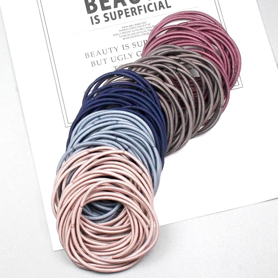 100pcs Hair Ties, MultiColor Hair Bands V1237-ZY-506-0334