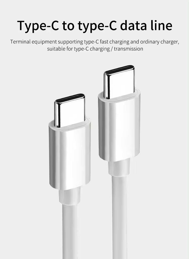 2-PACK USB-C to USB-C Fast Charging Cable, 2m, White V1237-ZY-506-0335