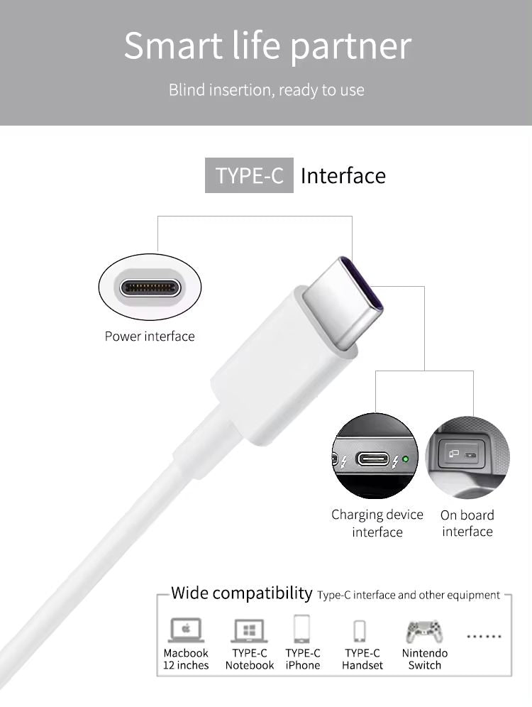 2-PACK USB-C to USB-C Fast Charging Cable, 2m, White V1237-ZY-506-0335