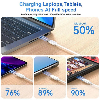 2-PACK USB-C to USB-C Fast Charging Cable, 2m, White V1237-ZY-506-0335