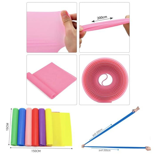 5 pcs Resistance Band, TPE Yoga Exercise Band for Rehab, Pink, One Size V1237-ZY-506-0339