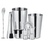 10-piece stainless steel cocktail set with 700ml shaker, bar accessories, silver V1237-ZY-506-0342