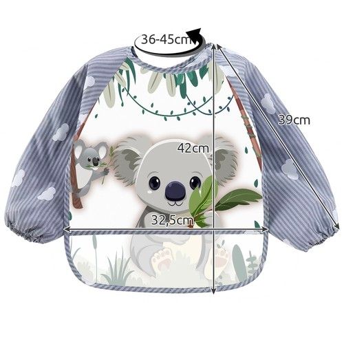 Baby Sleeved Bibs - Protects Clothes During Play & Mealtime, MultiColor V1237-ZY-506-0344