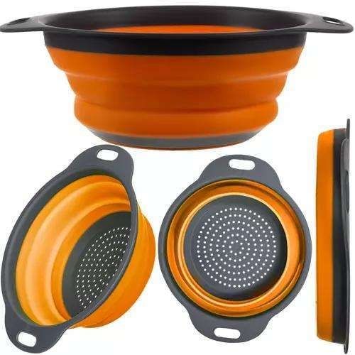 Collapsible Silicone Colander, Space Saving Kitchen Strainer, MultiColor, Practical for Dishwashing & Cooking V1237-ZY-506-0347