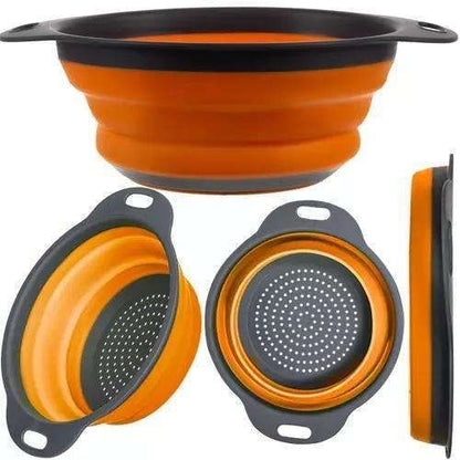 Collapsible Silicone Colander, Space Saving Kitchen Strainer, MultiColor, Practical for Dishwashing & Cooking V1237-ZY-506-0347