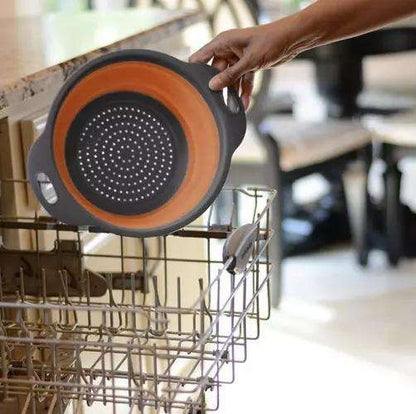 Collapsible Silicone Colander, Space Saving Kitchen Strainer, MultiColor, Practical for Dishwashing & Cooking V1237-ZY-506-0347
