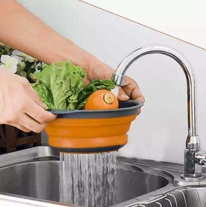 Collapsible Silicone Colander, Space Saving Kitchen Strainer, MultiColor, Practical for Dishwashing & Cooking V1237-ZY-506-0347