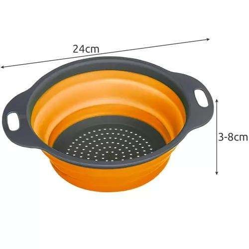 Collapsible Silicone Colander, Space Saving Kitchen Strainer, MultiColor, Practical for Dishwashing & Cooking V1237-ZY-506-0347
