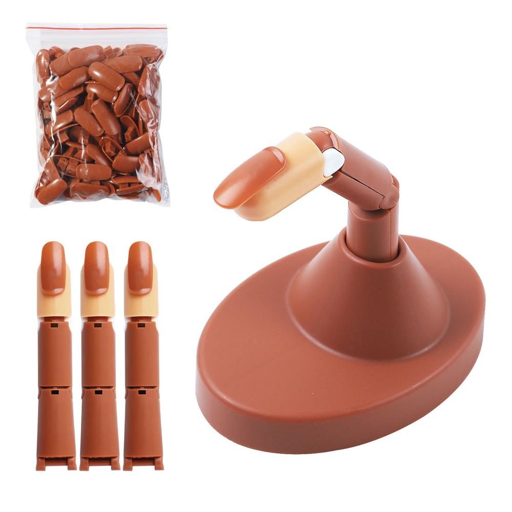 Practice Finger with Tips Nail Training Finger, Brown V1237-ZY-506-0348
