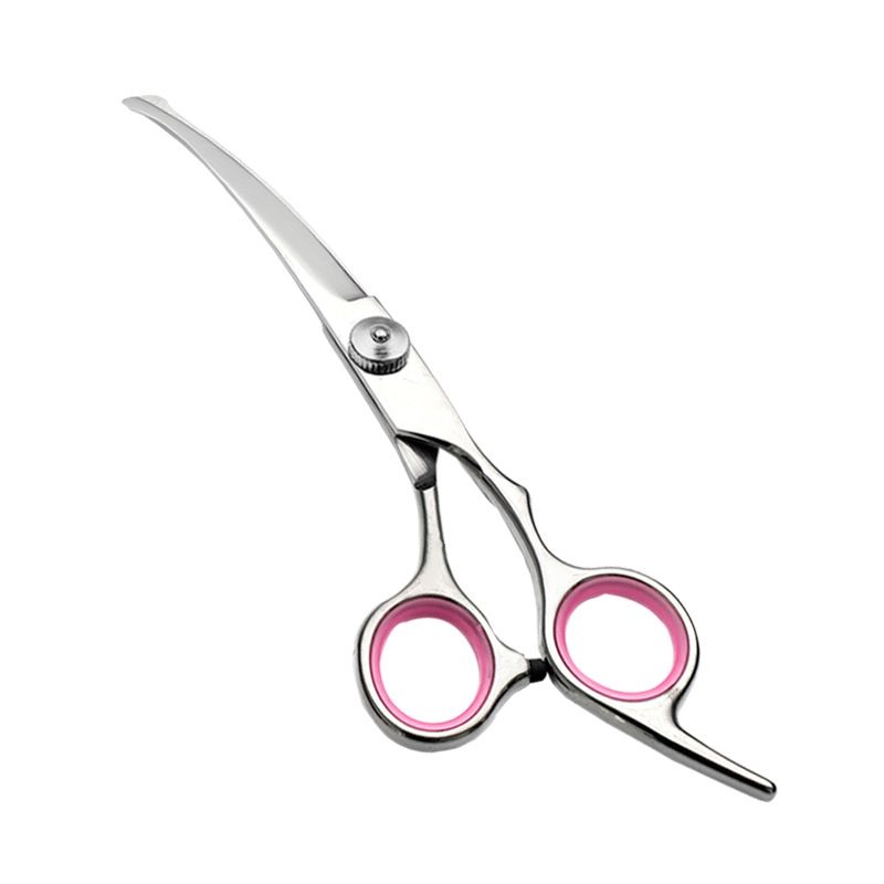 Curved Dog Scissors 19cm, Silver, Rounded Tip Pet Grooming Shears V1237-ZY-506-0349