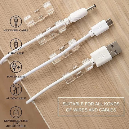 20-Pack Small Transparent Cable Clips, Self-Adhesive Cable Holder V1237-ZY-506-0369