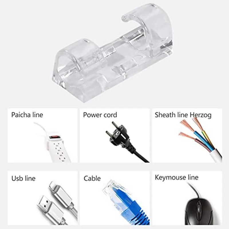 20-Pack Small Transparent Cable Clips, Self-Adhesive Cable Holder V1237-ZY-506-0369