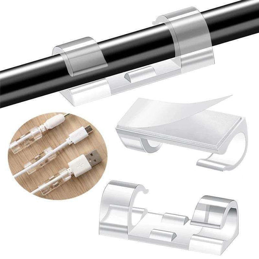 20-pack Cable Holder Self-Adhesive Cable Clips, Large Transparent V1237-ZY-506-0370