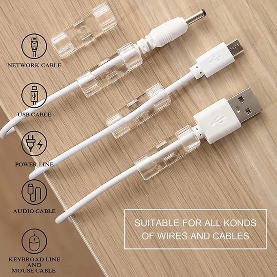 20-pack Cable Holder Self-Adhesive Cable Clips, Large Transparent V1237-ZY-506-0370