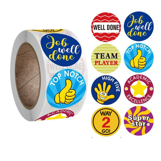 500 Stickers Cartoon School MultiColor Design V1237-ZY-506-0371
