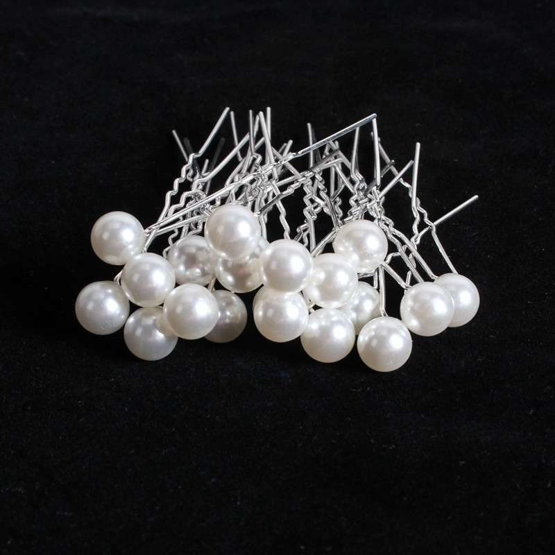 20 Pcs Wedding Hairpins with Pearls in White V1237-ZY-506-0375