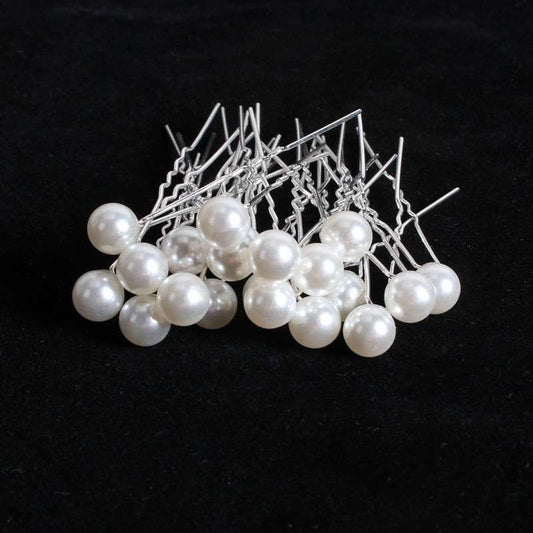 20 Pcs Wedding Hairpins with Pearls in White V1237-ZY-506-0375