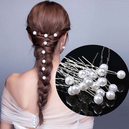 20 Pcs Wedding Hairpins with Pearls in White V1237-ZY-506-0375