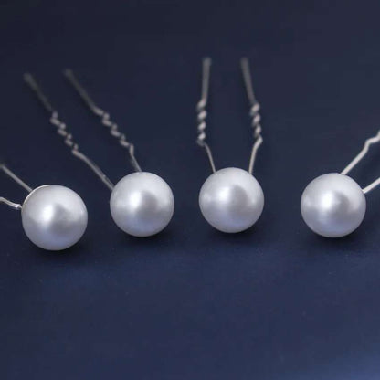 20 Pcs Wedding Hairpins with Pearls in White V1237-ZY-506-0375