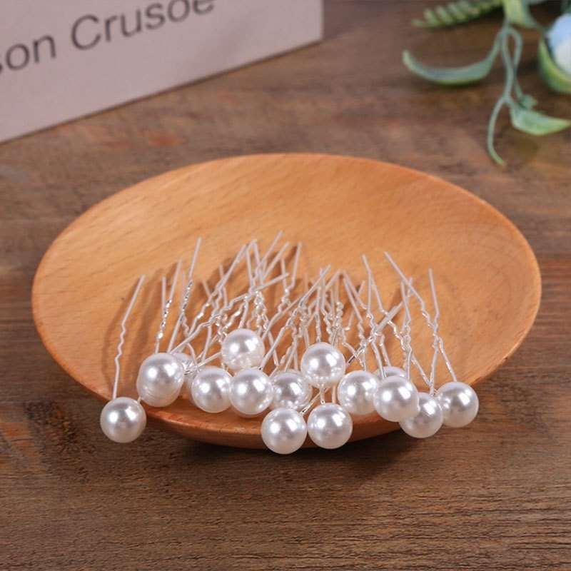 20 Pcs Wedding Hairpins with Pearls in White V1237-ZY-506-0375