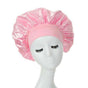 Pink satin sleep cap, bonnet for hair protection V1237-ZY-506-0378