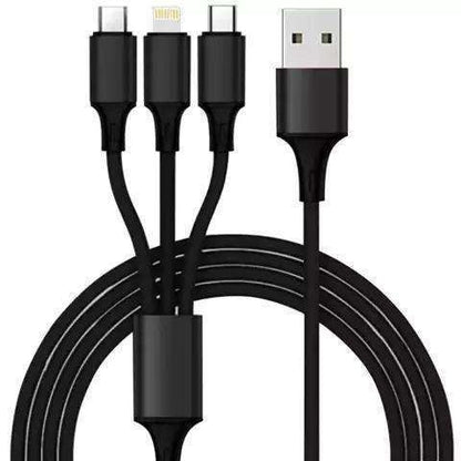 3-in-1 Charging Cable Micro USB Lightning Type-C, Black V1237-ZY-506-0382
