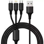 3-in-1 Charging Cable Micro USB Lightning Type-C, Black V1237-ZY-506-0382