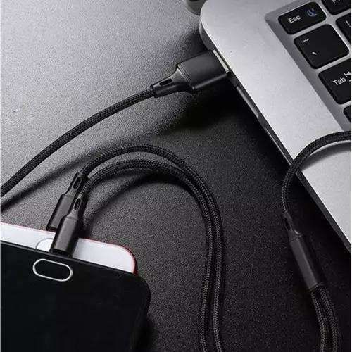 3-in-1 Charging Cable Micro USB Lightning Type-C, Black V1237-ZY-506-0382