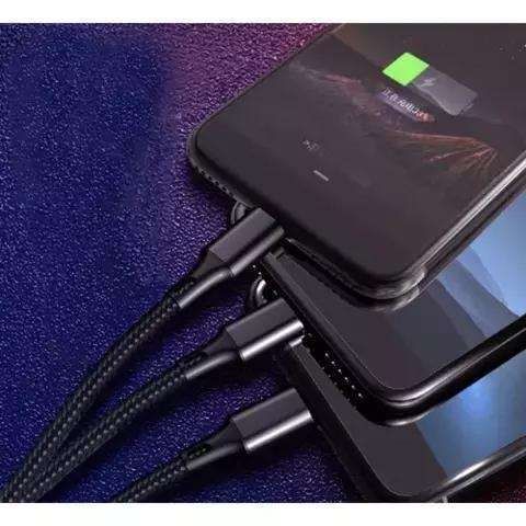 3-in-1 Charging Cable Micro USB Lightning Type-C, Black V1237-ZY-506-0382