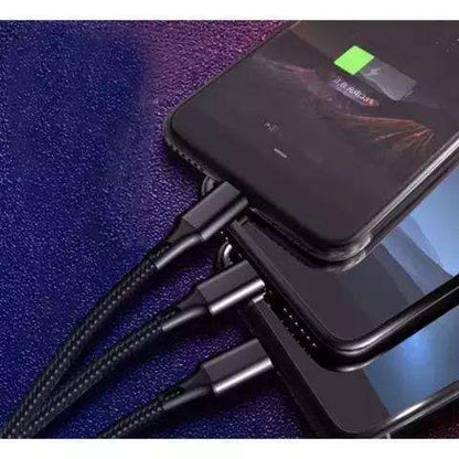 3-in-1 Charging Cable Micro USB Lightning Type-C, Black V1237-ZY-506-0382