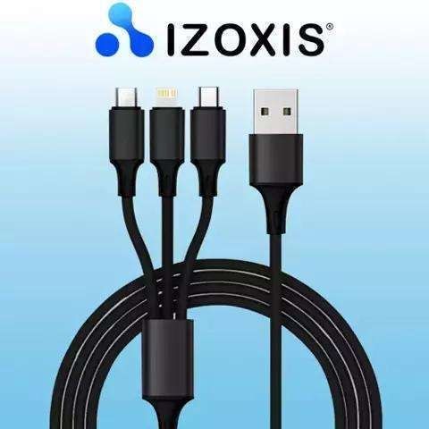 3-in-1 Charging Cable Micro USB Lightning Type-C, Black V1237-ZY-506-0382