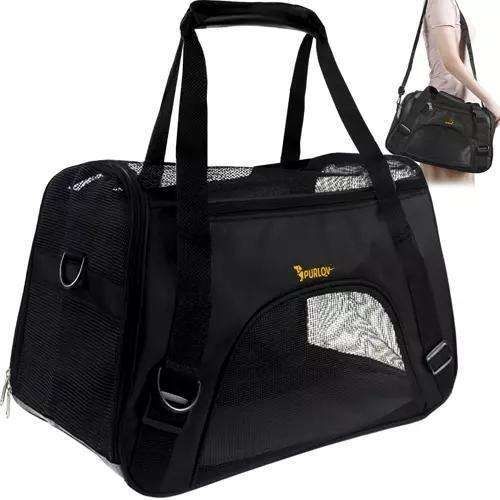 Pet Carrier Transport Bag, Black - Safe and Comfortable for Pets V1237-ZY-506-0387