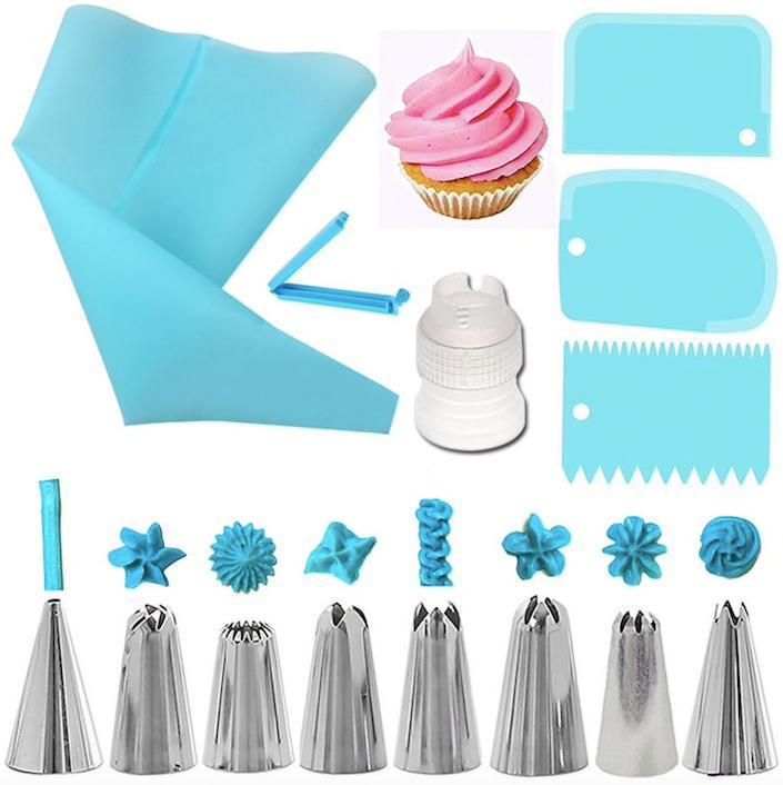 Blue Tulle Set with Liquor Bag, Liquor Tweezers, and Dough Scraper, 14 Pieces V1237-ZY-506-0390