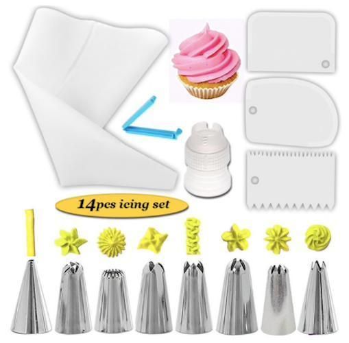 Blue Tulle Set with Liquor Bag, Liquor Tweezers, and Dough Scraper, 14 Pieces V1237-ZY-506-0390