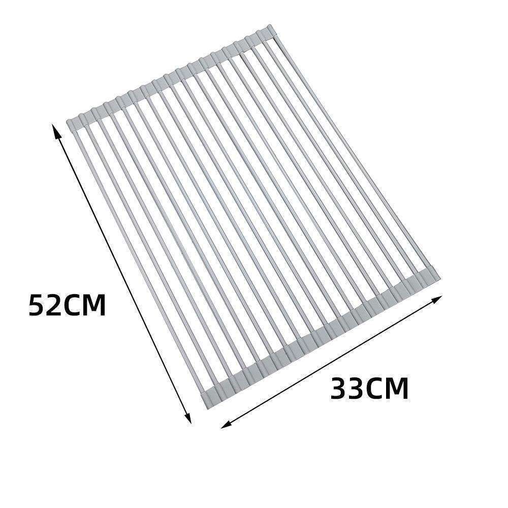 Foldable Stainless Steel Dish Rack, Silver V1237-ZY-506-0406