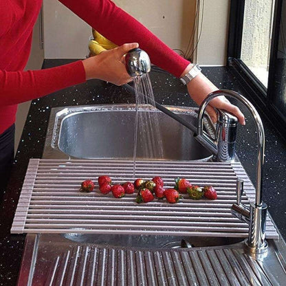 Foldable Stainless Steel Dish Rack, Silver V1237-ZY-506-0406
