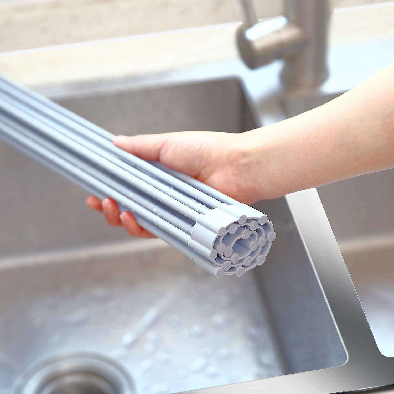 Foldable Stainless Steel Dish Rack, Silver V1237-ZY-506-0406