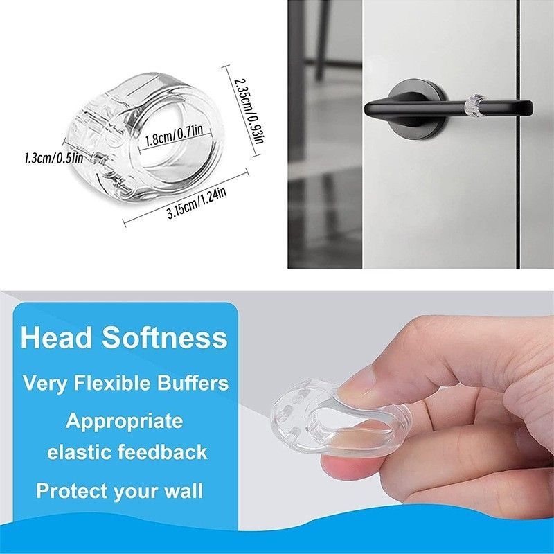 8-Pack Clear Door Handle Stops, 1.57\ V1237-ZY-506-0415