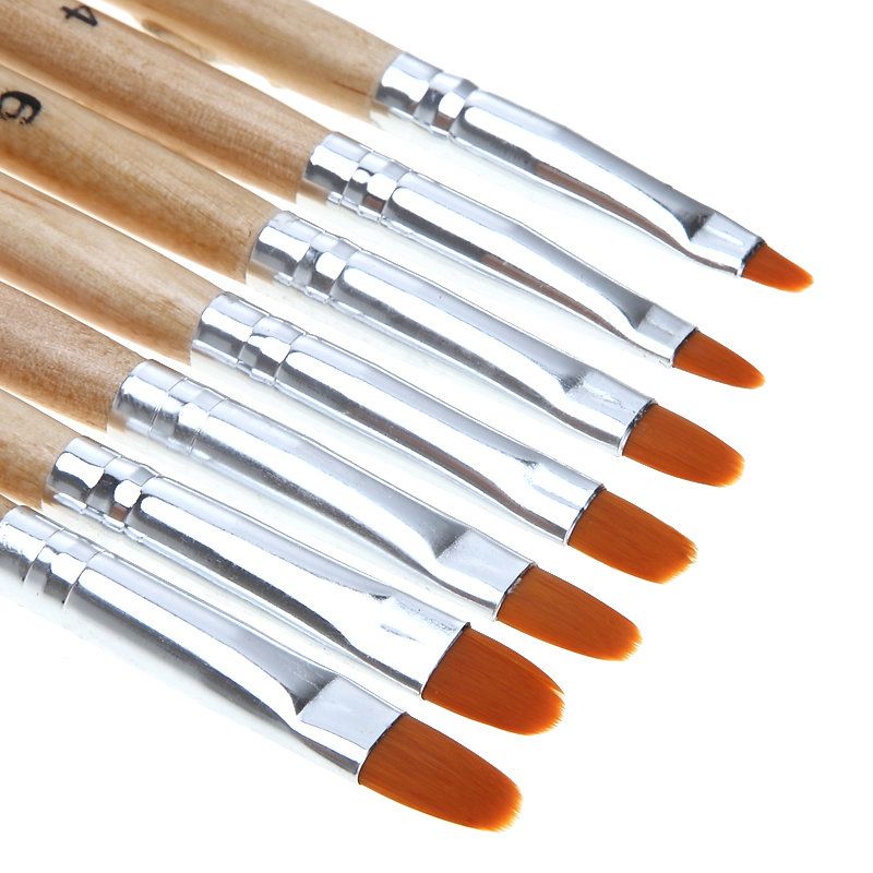 7pcs Acrylic Nail Brushes with Wood Handle V1237-ZY-506-0421