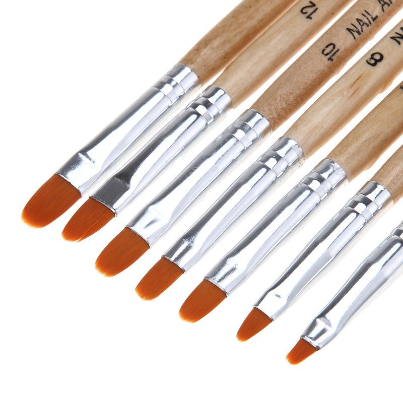7pcs Acrylic Nail Brushes with Wood Handle V1237-ZY-506-0421