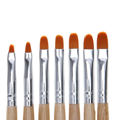 7pcs Acrylic Nail Brushes with Wood Handle V1237-ZY-506-0421